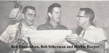 Bob Scherman with Bob Enevoldsen and Herbie Harper 1954.jpg